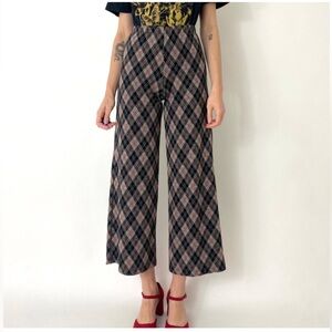 BRYN WALKER Palazzo Pants Argyle Plaid Size XS